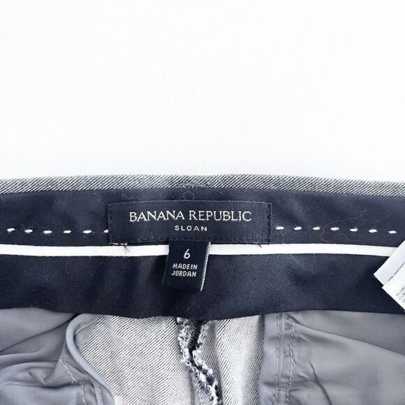Banana Republic Womens Sloan Straight Leg Pants Mid Rise Black/White Gray Size 6 - Picture 3 of 9